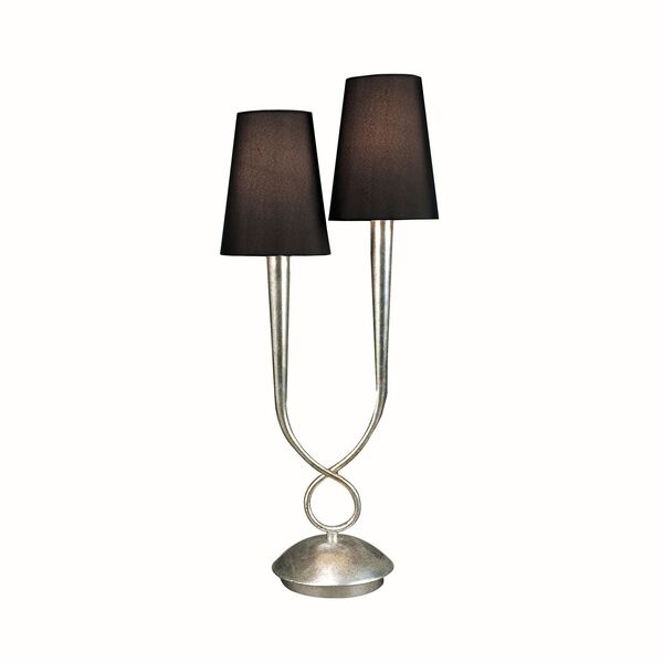 TABLE LAMP 2L SILVER PAINTED