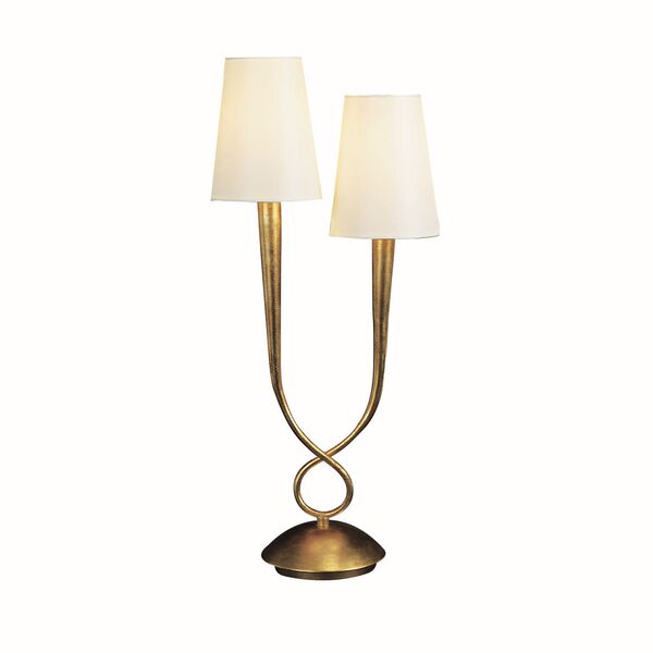 TABLE LAMP 2L GOLD PAINTED