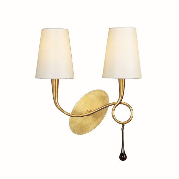 WALL LAMP 2L GOLD PAINTED