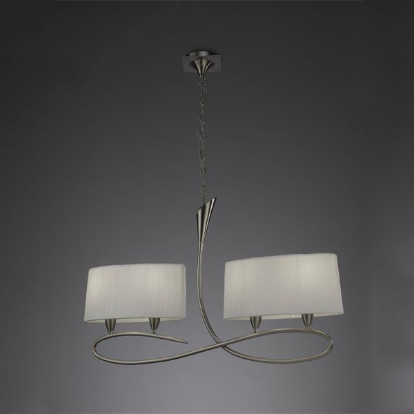 PENDANT 4L [SATIN NICKEL + WHITE SHADE]