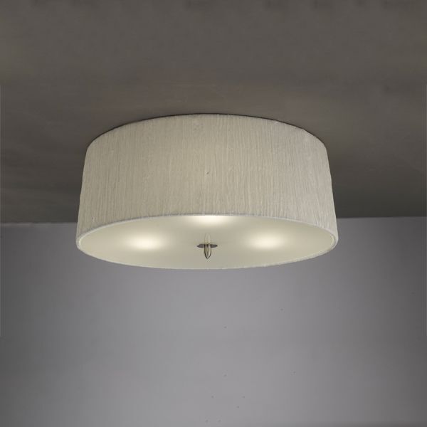 CEILING 3L SATIN NICKEL + WHITE SHADE