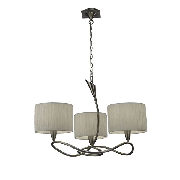 PENDANT 3L [SATIN NICKEL + WHITE SHADE]