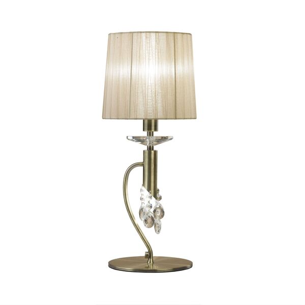 TABLE LAMP 1+1L ANTIQUE BRASS