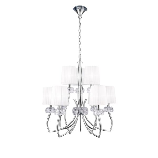 PENDANT LAMP 6+3L [CHROME - WHITE SHADE]