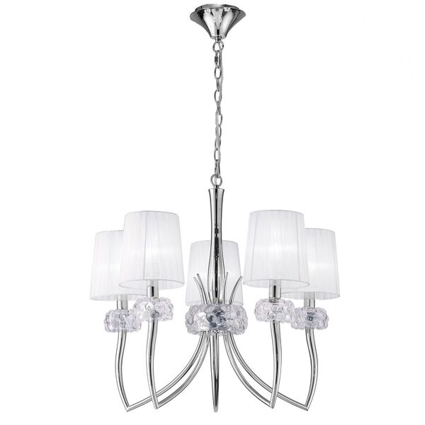 PENDANT LAMP 5L [CHROME - WHITE SHADE]