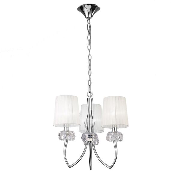 PENTANT LAMP 3L [CHROME - WHITE SHADE]