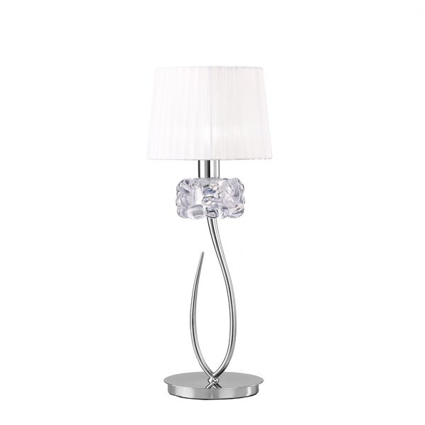 TABLE LAMP 1L BIG CHROME - WHITE SHADE