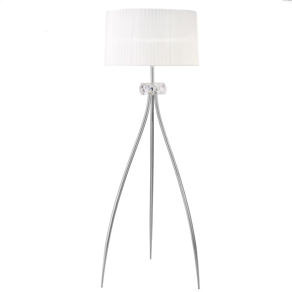 FLOOR LAMP 3L CHROME - WHITE SHADE