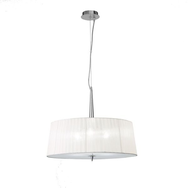 PENDANT LAMP 3L [CHROME - WHITE SHADE]