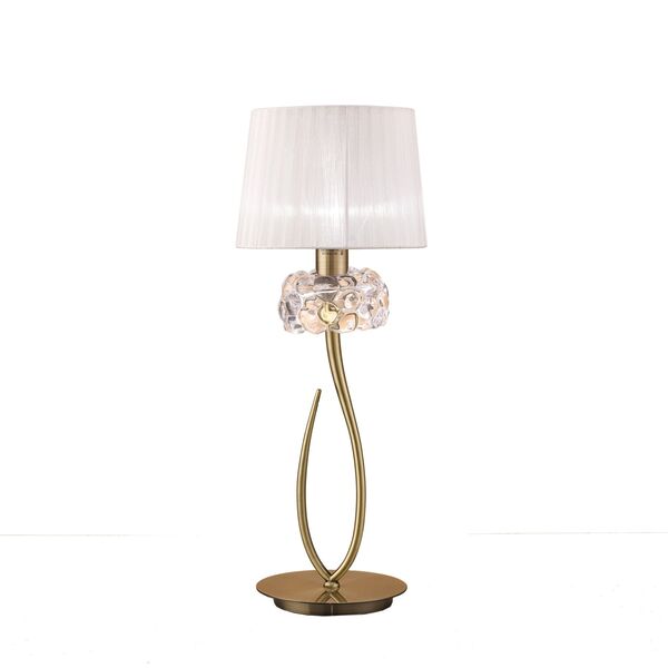 TABLE LAMP 1L BIG ANTIQUE BRASS - WHITE SHADE