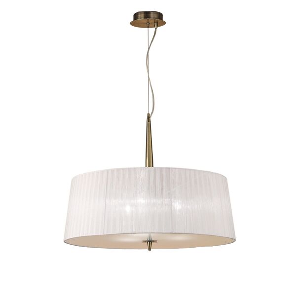 PENDANT LAMP 3L [ANTIQUE BRASS - WHITE SHADE]