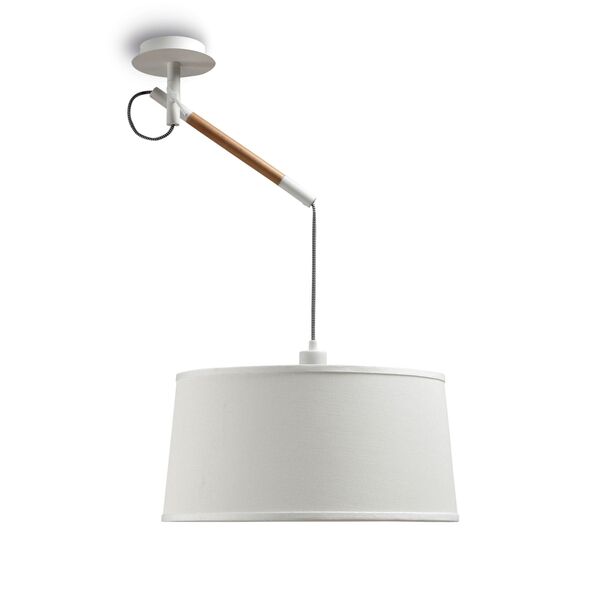 PENDANT 1L [WHITE / WOOD - WHITE SHADE]