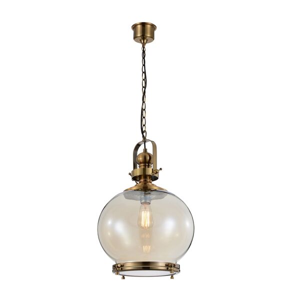ROUND LAMP 1L MEDIUM ANTIQUE BRASS