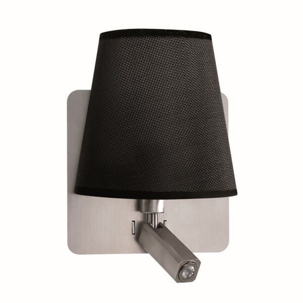 Бра Bahia [WALL LAMP 2L  SATIN NICKEL + BLACK SHADE]