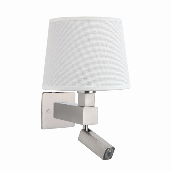 Бра Mantra Bahia [WALL LAMP SATIN NICKEL+ROUND WHITE SHADE]