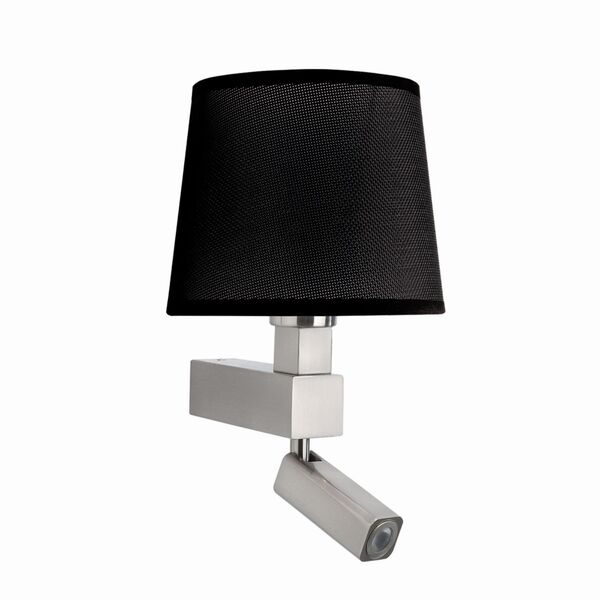 Бра Mantra Bahia [WALL LAMP SATIN NICKEL+ROUND BLACK SHADE]