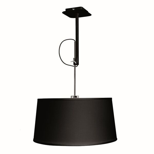 PENDANT E27 BLACK/CHROME+ROUND BLACK SHADE