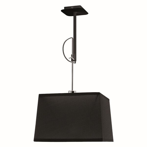 PENDANT E27 BLACK/CHROME+SQUARE BLACK SHADE
