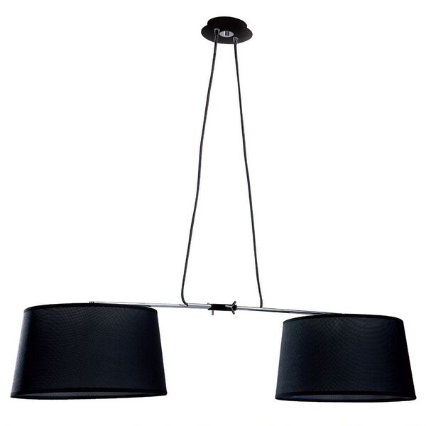 CHANDELIER E27 BLACK/CHROME+ROUND BLACK SHADE