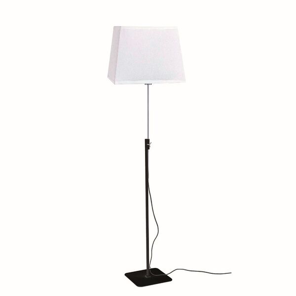 FLOOR LAMP [E27 BLACK/CHROME+SQUARE WHITE SHADE]