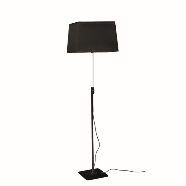 FLOOR LAMP [E27 BLACK/CHROME+SQUARE BLACK SHADE]