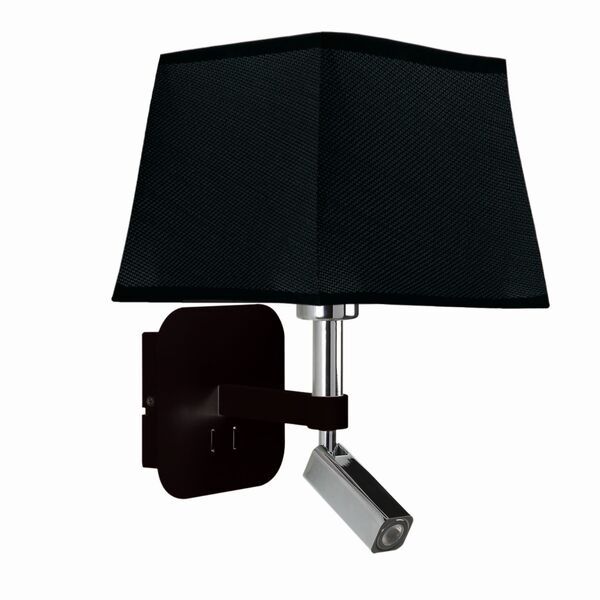 Бра Mantra Habana [WALL LAMP E27+1*3W 4000K BLACK/CHROME+SQUARE BLACK SHADE]