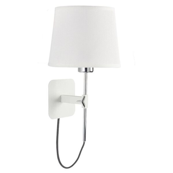 Бра Mantra Habana [WALL LAMP E27 WHITE/CHROME+ROUND WHITE SHADE]
