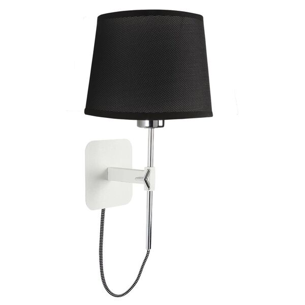 Бра Mantra Habana [WALL LAMP E27 WHITE/CHROME+ROUND BLACK SHADE]