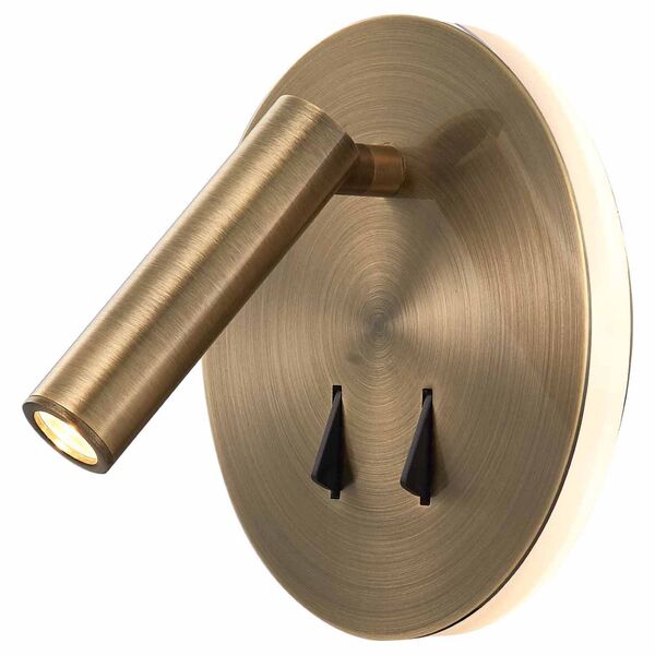 WALL READING LIGHT ANTIQUE BRASS  [3W+6W 3000K ANTIQUE BRASS]