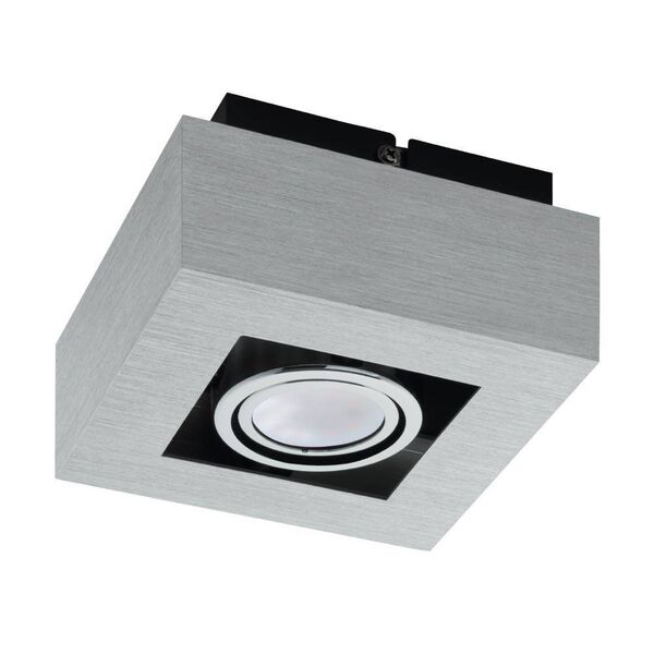Светодиодный светильник накладной LOKE 1, [1X5W (LED), ё140х140, алюминий, сталь/хром, черный]