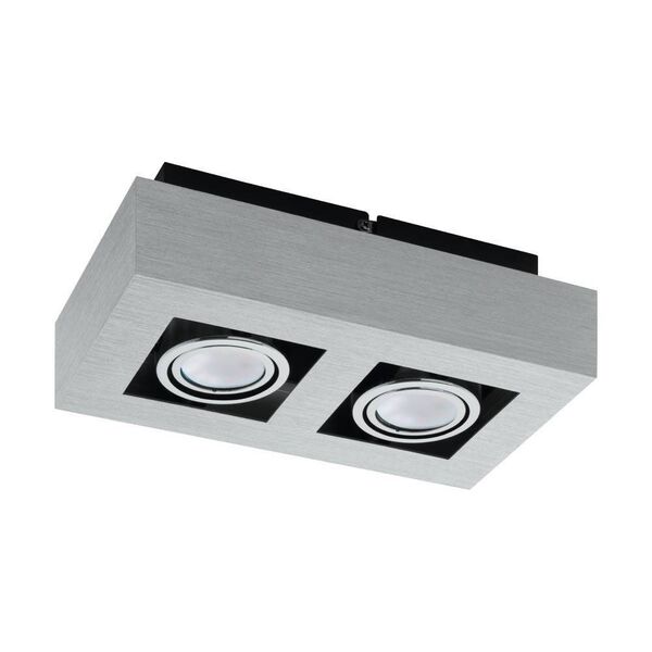 Светодиодный светильник накладной LOKE 1, [2X5W (LED), регулируемый, 250х140, алюминий, сталь/хром, черный]