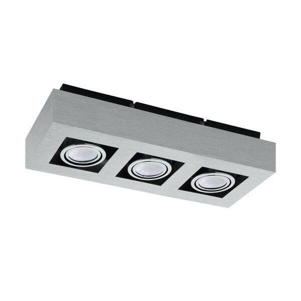 Светодиодный светильник накладной LOKE 1, [3X5W (LED), регулируемый, 360х140, алюминий, сталь/хром, черный]