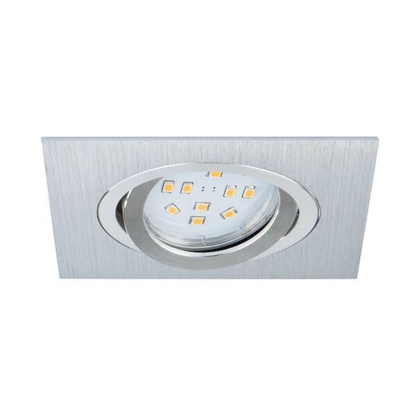 Светодиодный светильник встраиваемый TERNI 1, [1X5W (LED), 95х95, сталь, алюминий, алюминий брашированный]