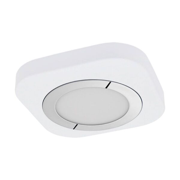 Светодиодный накладной светильник PUYO, [11W(LED), 230х230, сталь, белый, хром/пластик, белый]