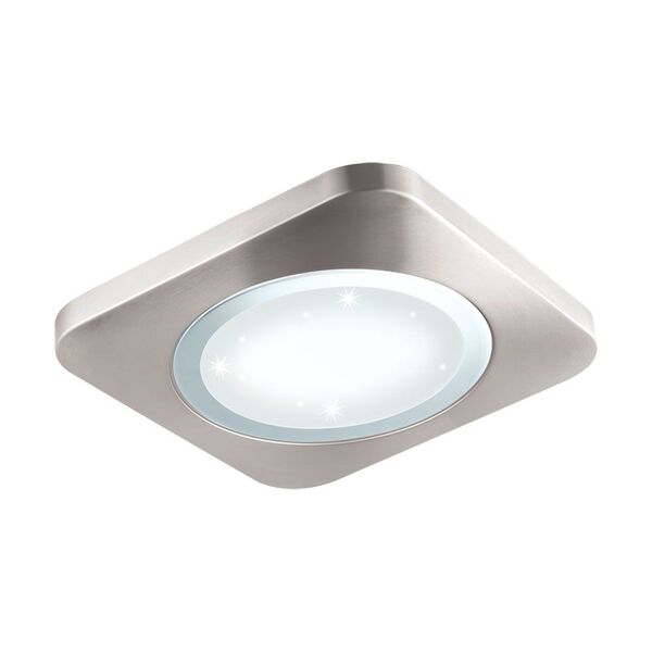 Светодиод. накладной светильник PUYO-S, [21W(LED), 400х400, H40, 2500lm, сталь, никель матовый, хром/пластик с эф-м хрусталя, белый]