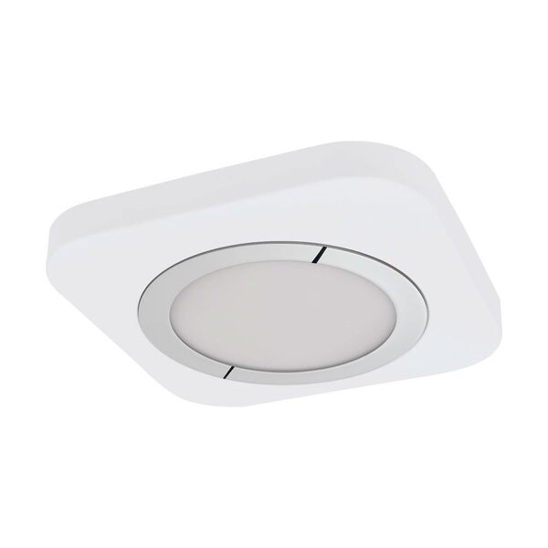 Светодиод. накладной светильник PUYO-S, [22W(LED), 400х400, H40, 2200lm, сталь, белый, хром/пластик, белый]