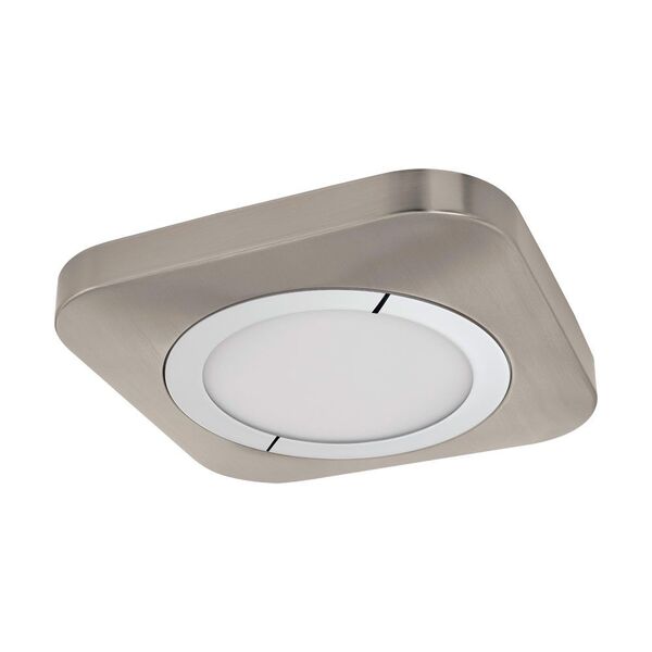 Светодиод. накладной светильник PUYO-S, [22W(LED), 400х400, H40, 2200lm, сталь, никель матовый, хром/пластик, белый]