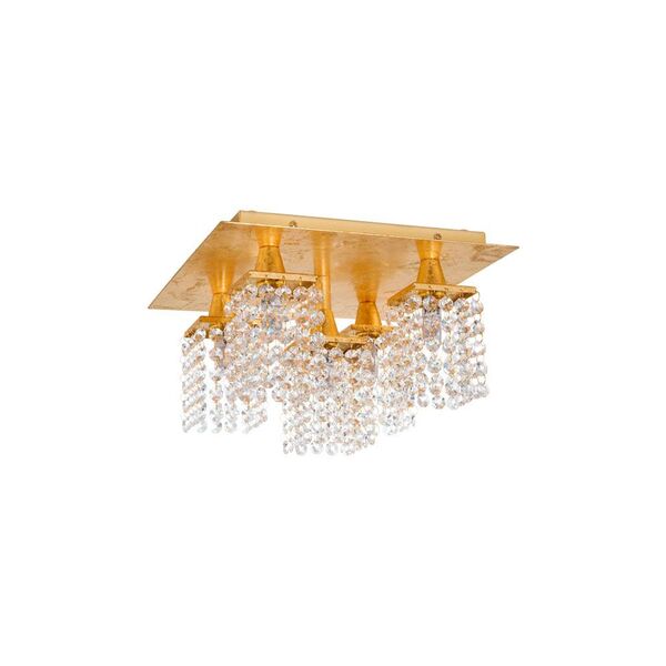 Cветодиод. потолочный светильник PYTON GOLD, [5х3W (G9), 5х360lm, 290х290, H195, cталь, золотой /хрусталь, прозрачный]