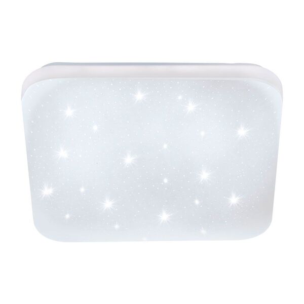 Cветодиод. настенно-потолочный светильник FRANIA-S, [33,5W (LED), 3900lm, 430х430, H70, cталь, белый/пластик с эф-м хрусталя, белый]