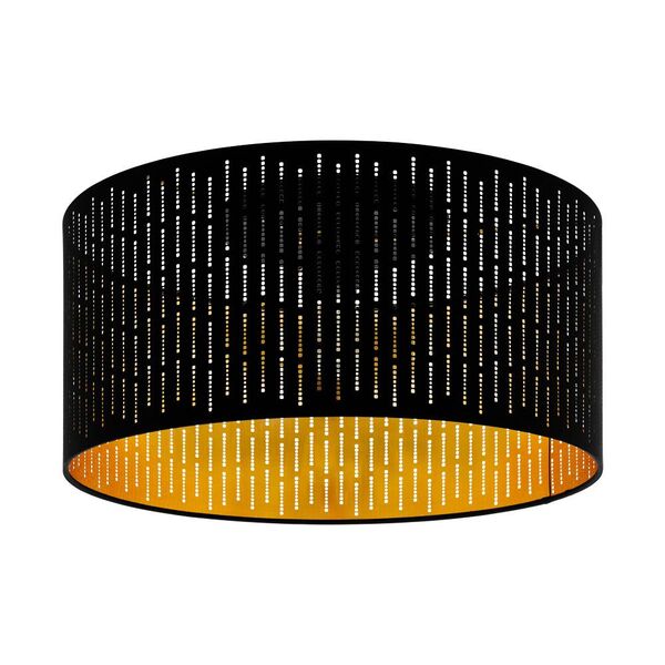 Настенно-потолоч свет-к VARILLAS, [1х40W(E27), сталь, черный/текстиль, черный, золотой]