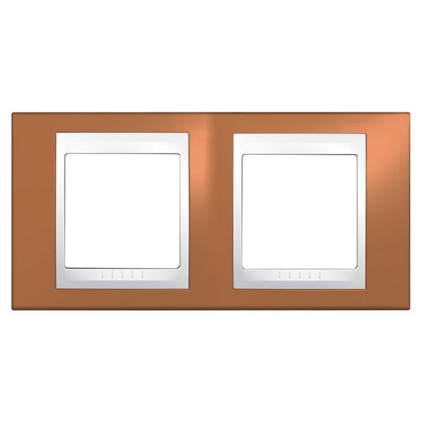 Рамка 2-постовая, UNICA Хамелеон, Schneider Electric [оранжевый/Белый]
