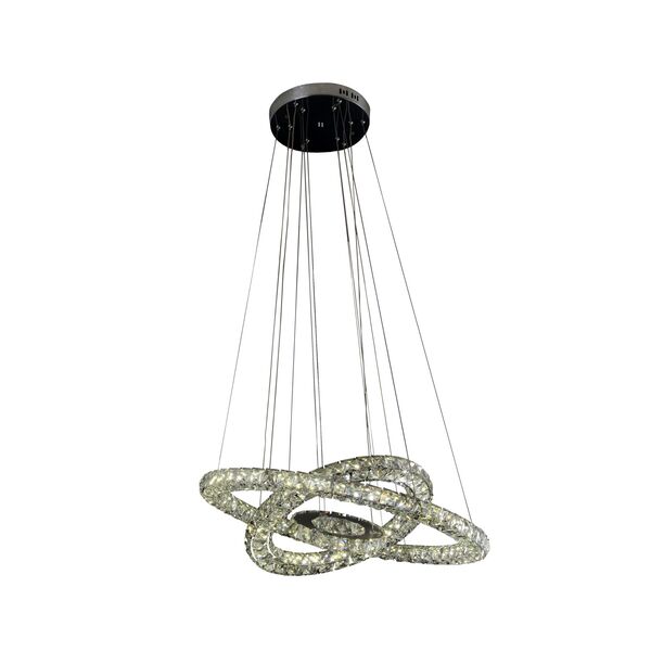 Подвесной светильник ТОР-КРИСТАЛЛ хром [h120 d60+40+20 Led 90W (3000-6000К) с пультом ДУ]