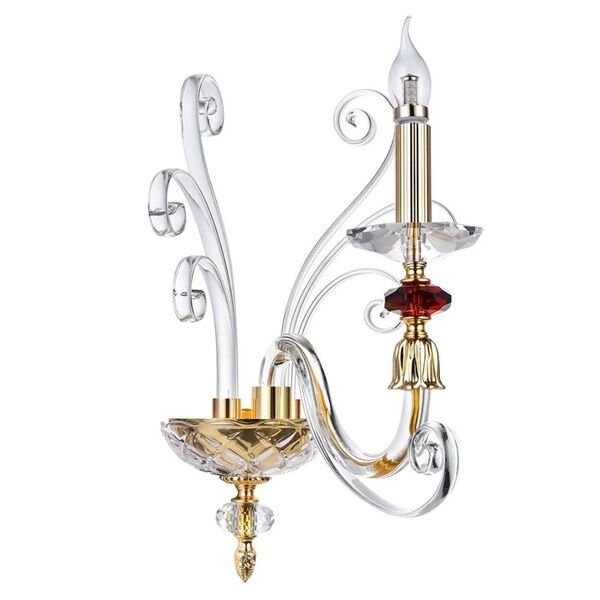 Бра CATARINA AP1 GOLD/TRANSPARENT-COGNAC CRYSTAL LUX