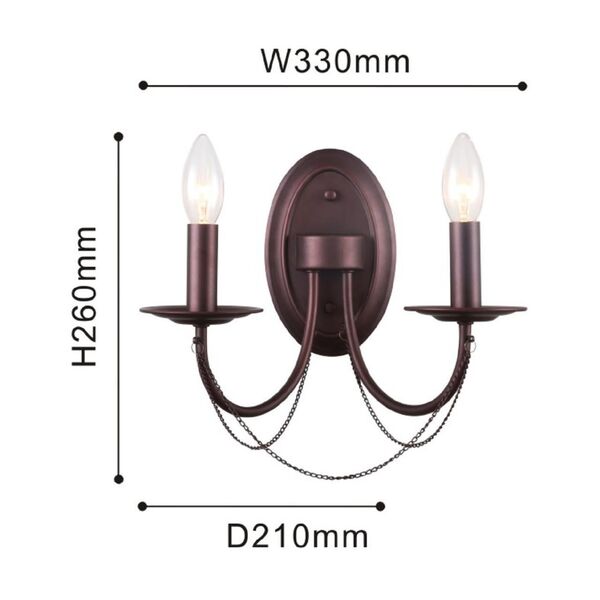 настенный светильник Plini [D210*W330*H260 2*E14*40W, excluded]