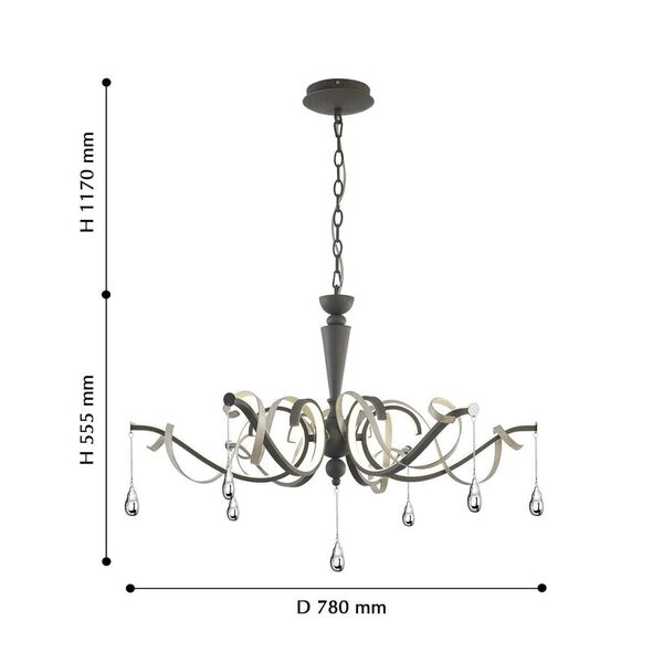 подвесная люстра Castro [D780*H555/1725 6*LED*12W, 5760LM, 4000K, included]