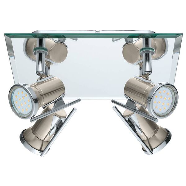 Светодиодный спот TAMARA 1 [4х2,5W (GU10), IP44, никель/хром/зеркало TAMARA 1 6590 GU10*LED-4X2,5W*включены]