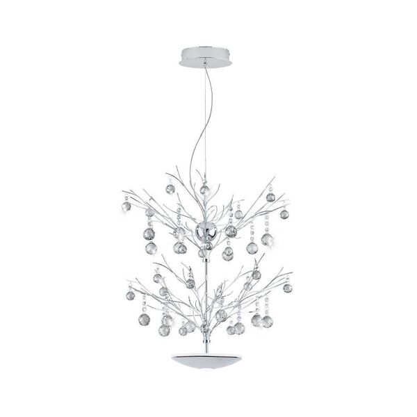 Светодиодный подвес SORGES [16,8W/6W(LED), сталь/хром/хрусталь/прозрачный]