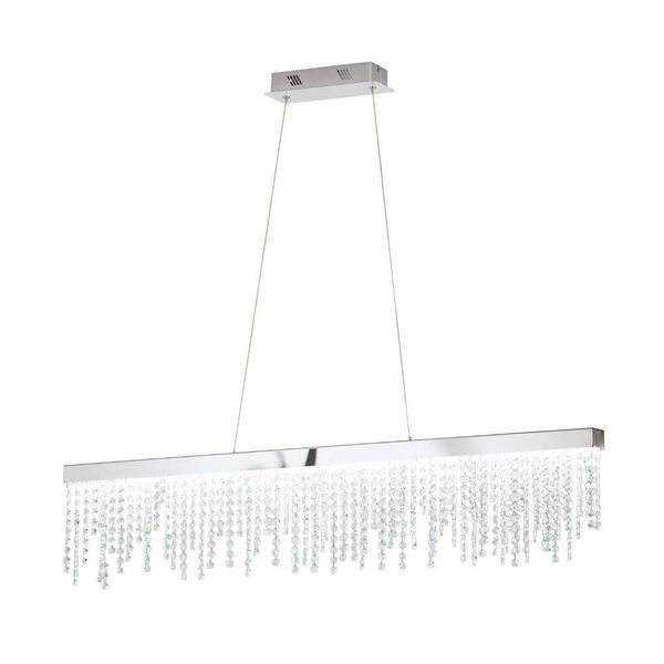 Светодиод. подвес ANTELAO [с димм., 32W(LED), 1150х90, H1500, сталь, хром/хрусталь, прозрачный]