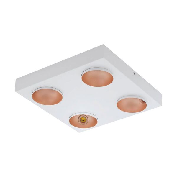 Светодиод. спот RONZANO [димм., 4х3,3W(LED), 4х340lm, 350х350, H55, сталь, алюминий, белый, розовое золото]