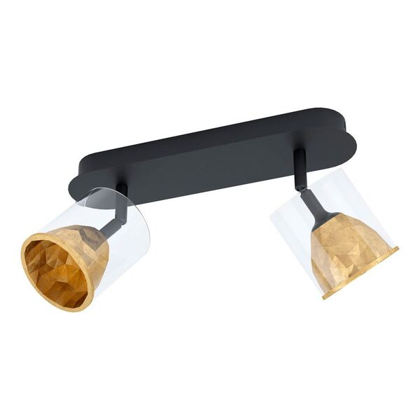 Светод. спот MELITO [димм., 2х5,4W(LED), L320, H185, сталь, алюминийй, черный, золото/cтекло, п]